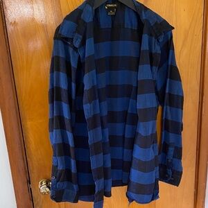 Stanley Blue and Black Plaid Lightweight Shirt Jacket